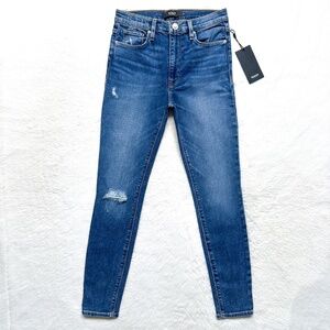 HUDSON Barbara High Waist Super Skinny Ankle Distressed Hot Stretch Jeans